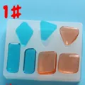 Moule en silicone pour bijoux en résine pour pendentifs géométriques, variante 1# - Style Multi-Géométrique à 6 Trous (50-544) / Blanc