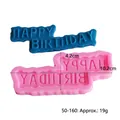 Happy Birthday Silikonform für Schokolade und Harz Handwerk, in Pink und Blau erhältlich - Happy Birthday Streifen Form (50-160)