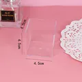 Pequeña caja cuadrada de plástico transparente de 4,5 cm para postres y pasteles - Copa Cuadrada / 10 Piezas/Paquete (45x45mm)