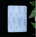 Moule en silicone géométrique pour pendentifs d'oreilles en résine de cristal DIY - Style de Courbe Géométrique (60-287) / 60-287