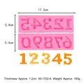 Moule en silicone rose pour chiffres, décoration de gâteau, avec dimensions détaillées - Rose-Chiffres Sucette (50-1702-A)
