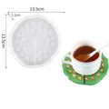 Handmade dandelion pattern irregular silicone coaster mold for DIY resin casting 13.5cm - Dandelion Pattern Round (60-770)