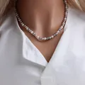 Élégant collier de perles en couleurs bonbon pour un look de bijoux rétro très chic - 6mm / Gris