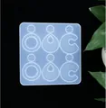 Moule carré en silicone translucide pour boucles d'oreilles géométriques en résine - 60-288