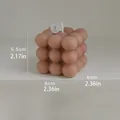Vela aromática de cubo con burbujas marrón, 5,5cm x 6cm x 6cm para decoración hogar - L / Tostado