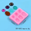 Moule en silicone rose à 6 cavités pour la fabrication de bijoux en résine et de pendentifs - Style Rond Ovale à 6 Trous (50-543) / Rose