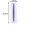 Professional plastic cake scraper detail showing 22.9cm length and 7.6cm width dimensions - Purple Handle Sawtooth Scraper (53045) / White and Purple