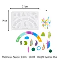 Detail of DIY wind chime silicone resin mold with feather and moon motifs - Feather Wind Chime Style (60-813)