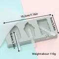 Gray silicone popsicle mold with measurement labels for DIY ice cream - Grey Cylinder Spiral Wave Style (81009-2) / Three Cavities
