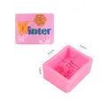 Rosa Silikonform für "Winter" Seife oder Schokolade mit Maßen und Schneeflocken-Design. - Winter Schneeflocken Form (50-765)