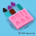 Moule en silicone rose pour pendentifs géométriques avec pièces en résine finies - Style Multi-Géométrique à 6 Trous (50-544) / Rose