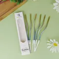 Set of 6 metallic gradient curved birthday candles with a stylish wavy design for cakes - Gold Silver Blue