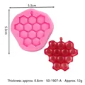 Molde silicona rosa panal para manualidades colgante de chocolate o fondant 5,3cm - Estilo Colgante de Panal (50-1907) / 5.3x5.3cm / Rosa