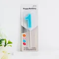 Light blue number 1 birthday candle for cake decoration in original blister pack - Blue Number 1