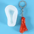 Realistic chicken wing food simulation silicone mold with sample keychain on blue - Small Chicken Drumstick (50-2833) / White