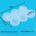 6-cavity round silicone mold for chocolate lollipops and resin crafts with dimensions - 6-Cavity Disc (SL-009) / 19x10.5x0.5cm