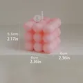 Vela aromática de cubo de burbujas rosa para decoración, medidas 6x6x5,5 cm - L / Rosa