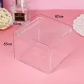 Caja de regalo cuadrada de plástico transparente para pasteles y galletas con tapa - Caja Cuadrada / 10 Piezas/Paquete (80x80x65mm)