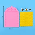 Molde de silicona de panal y abeja para fondant con dimensiones y peso - Molde Grande de Abeja Panal (50-2449) / 18.5x12.6cm / Rosa