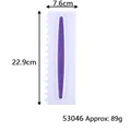 Detailed dimension view of white and purple serrated cake scraper baking tool. - Purple Handle Square Sawtooth Scraper (53046) / White and Purple