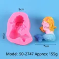 Molde de silicona rosa con forma de sirena para fondant y decoración de tartas DIY - 50-2747-A Rosa