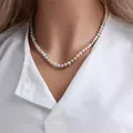 Collier élégant en perles de coquillage multicolores pour femmes aux tons pastel - 6mm / Vert