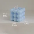 Vela aromática de cubo de burbujas azul claro minimalista de 6x6x5,5 cm para casa - L / Azul