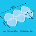 6-cavity heart shaped silicone mold for chocolate lollipops, resin art and crafts - 6-Cavity Heart (SL-012) / 16.3x9.8x0.7cm