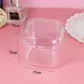 Caja de embalaje transparente cuadrada de plástico para postres y tartas de 75 cm - Caja Cuadrada Redondeada / 10 Piezas/Paquete (75x75x75mm)