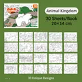 Animal Kingdom children's coloring book with 30 non-repeating sheets, 20x14 cm size - 30 Sheets/Pad / Animal Kingdom