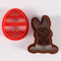 Cortadores de galletas de plástico con forma de huevo de Pascua y conejo para - Juego de Conejo y Huevo de Pascua (85028)