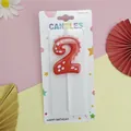 Vela roja de dinosaurio número 2 para decoración de tarta de cumpleaños - Número 2 / Rojo