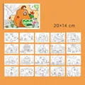 Cartoon house themed kids' graffiti coloring book with 30 unique sheets, 20x14cm size - 30 Sheets/Pad / Food House