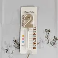 Vela elegante número 2 oro champán para decoración de tartas de cumpleaños y aniversarios - Número 2 / Champán dorado