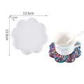Flower shaped translucent silicone mold for DIY resin coaster casting and handmade crafts - Round Flower Relief (60-728)