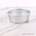 Close-up of a round aluminum cake mold showing dimensions 12.5cm and 5cm height - 5-Inch Anodized Round Removable Bottom (52041) / Silver