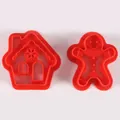 Moldes de plástico rojo para galletas con forma de hombre de jengibre y casita. - Juego de Casa y Muñeco de Jengibre (85029)