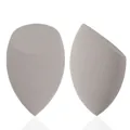 Close-up of gray teardrop and slanted-cut beauty blenders for makeup application. - Slanted Style / Gray