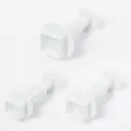 3er-Set weiße quadratische Ausstecher für Fondant-Kuchendekoration und Profi-Backen - Quadratische Form (03075)