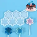 Silikonform für Schneeflocken-Lollipops zur DIY-Schokoladenherstellung mit Proben - 17x11x0.7cm