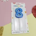 Vela de cumpleaños de dinosaurio azul con forma de número 8 - Número 8 / Azul