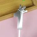 Vela de cumpleaños plateada número 1 con diseño de corona para pastel de fiesta - Corona Número 1 / Paquete Individual / Plateado