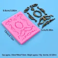 Moule en silicone de cadre baroque vintage pour la décoration de gâteaux au chocolat - Motif de Bordure Baroque Européen (50-3204-A) / Rose
