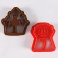 Moldes para galletas de Halloween de plástico con casa embrujada y cara de vampiro. - Juego de Castillo y Vampiro (85026)