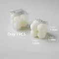 Vela aromática cubo de burbujas blanco crema hecha a mano de 1,54 pulgadas con caja clara - S / Blanco