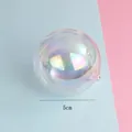 Bola de Navidad transparente iridiscente de 5 cm para decoración de fiestas y tartas - Transparente Irisado / 5cm