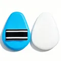 Large teardrop body lotion applicator tool with black and white striped grip strap - Transparent OPP Individual Bag / Blue