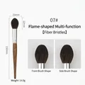 Macro detail of flame-shaped multifunctional makeup brush with soft fiber bristles - No. 07 Flame Shape Blush Brush