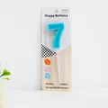 Blue number 7 paraffin wax birthday candle for cake toppers and anniversary parties - Blue Number 7