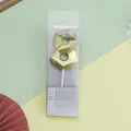 Vela de cumpleaños geométrica 3D dorada número 8 para decoración de pasteles - 8 / Dorado
